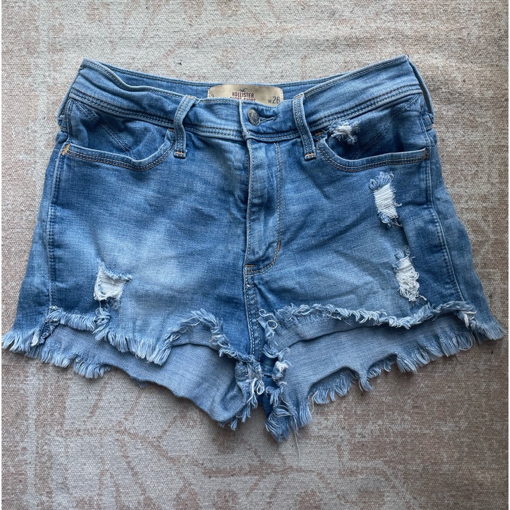 Distressed Blue Hollister Shorts
